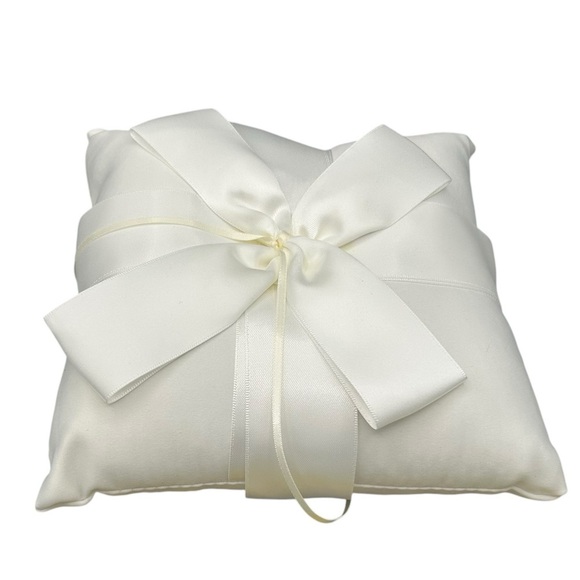 WEDDING RING PILLOW WITH BOW ELEGANT STAIN PILLOW FOR CEREMONY RINGS CLASSIC - Picture 6 of 12